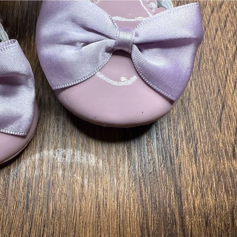 Pink black ivory baby girl formal dress shoes size 2 bows flowers 3-6 months